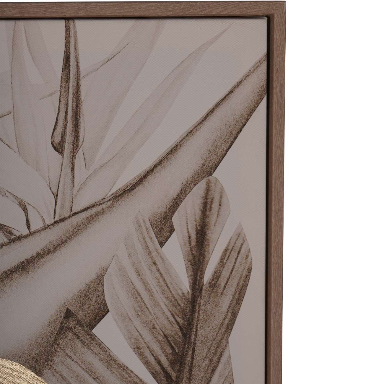 Framed Tropical Birds Taupe Gold 3 Piece Canvas Wall Art Large